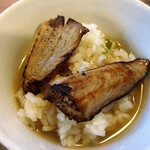 らーめん森や。 - 【限定】潮鰹そば、〆のごはんをお茶漬け化