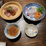 御料理 ふじ田 - シマアジ、タイ、ウニ