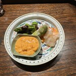 御料理 ふじ田 - アスパラと伊勢海老の焼き霜