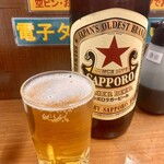 Sanoya - “手酌でビールを呑む”の図。