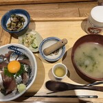 いまがわ食堂 - 醤油だれ ごまさば丼定食