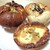 BAKERY SO GOOD - 料理写真:悪魔のマヌルパン（左上）＆ 塩こんぶとクリームチーズのベーグル（右上）＆ エビのアヒージョ