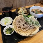 Murayama Mange Tsu Udon - 肉汁つけうどん720円（更に硬め、極太、チビ盛）＋舞茸天160円