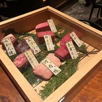 Kamado Yaki Nikuyorozu - はじめにかまど焼2種のお肉を選びます。