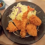 とんかついな葉 - 海老クリームミックス定食