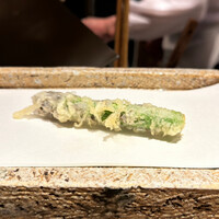 日本橋 蕎ノ字 - アスパラ。今日の優勝。長野産でバツグンの美味さ