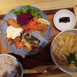 Fuwa Wa Imom Moru Musashi Murayama Ten - チキン南蛮と鯖の塩麹焼き小しっぽくうどん