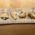 Sushi Ichijirou - 後半、なんとサバサンドならぬ、コハダサンド登場！新地のサバサンドが大好きでよくお持ち帰りしましたが、一二郎さんもお土産用のコハダサンドを作ったらいいのにな〜(*ˊ˘ˋ*)｡♪:*°