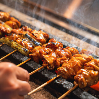 Yakitori using Awaji chicken! Slowly and carefully grilled over binchotan charcoal