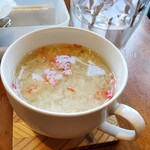 Itagaki - ガパオライスに付くアミエビと卵と春雨のスープ