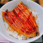 魚や 翻車魚丸 - まかない漁師丼ハーフ + うなぎ蒲焼き丼ハーフセットの「うなぎ蒲焼き丼ハーフ」