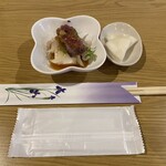 Teppanyaki Suteki Ookuni - 前菜とお漬物