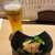 だし処 つる松 - 料理写真:生ビールと突き出し(2024/4)