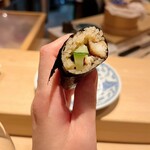 鮨 一二郎 - パリッと海苔の「うなきゅう巻き」後半の巻き物は緩急よろしく幸せ♥️