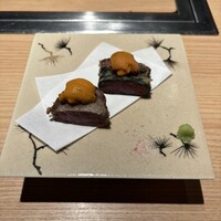 うしうらら - シャトーブリアンの天ぷら　雲丹のせ