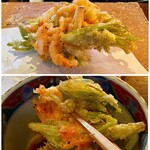 たでの葉 - 桜海老と蕗の薹のかき揚げ
      蕎麦つゆでいただきました。