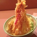 天や市安 - 〆のそそり立つ天丼
ご飯少なめで飲んだあとちょうどいい