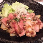 Enuroku - 焼物　　神戸牛ステーキ、淡路玉ねぎと野菜