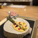 CUCINA - 北海道産アスパラとカルボナーラソース　生ハム18ヶ月