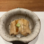 曙橋 かず - コース７７００円。穴子飯蒸し。肉厚の穴子をふんわりと仕上げてあります（╹◡╹）