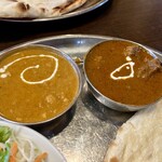 グレートインドレストラン - キーマカレー（左）とマトンカレー