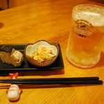 一釣 - 付け出しとおビール