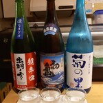 はなしのぶ - 本日の日本酒三種盛りー