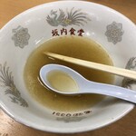 坂内食堂 - 美味いのでスープも啜ります。