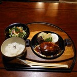 Rokka tei - ハンバーグランチ、ごはん、サラダ、コーヒーorアイス付き