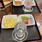 味の笛 - ２点盛りとずわい蟹のマカサラです。