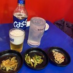 韓国食堂 3世 - 韓国ビールcass、レモンサワー、お通し