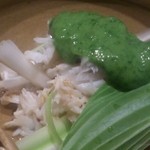 すし、太郎。 - 春野菜と蟹の蒸しもの