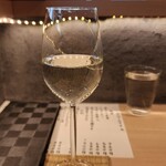 ばば天 - 日本酒もワイングラスにて