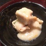 しし翁 - 湯葉の京野菜巻き揚げ白子ソースかけ
