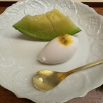 赤坂おぎ乃 - マスクメロンとココナッツのアイス