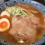 なかた屋 - 期間限定 煮干カレー中華(平打ち麺) \650 withクーポンサービスの煮玉子♪