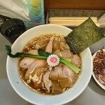Asagakita - チャーシュー中華+トッピング ワンタン+鶏ガラ