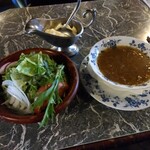 resutorambouyoutei - サラダ、オニオンスープ