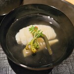 新ばし 星野 - お椀の出汁の品格、唸ります。そして筍の穂先も苦みなし。