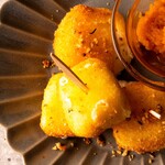 Goat cheese fritters with pumpkin jam