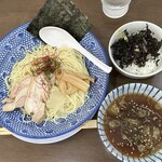 Menya Ibuki - 期間限定　淡麗鶏つけ麺レモンジュレ添え、ばら海苔茶漬け用ご飯