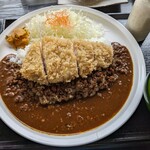 とんかつ 金重 - カツカレー　キーマカレーでちょい辛です