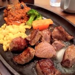 hamba-guandosute-kiwazun - 限定数食のハンバーグ＋切り落としステーキ（100g+100g）
                      ソースはきまぐれのボスカイオーラ
