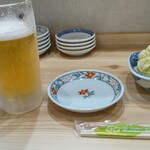 大衆食堂 ROOKIE - 生ビール、塩キャベツ