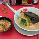 山岡家 - 塩ラーメン+ミニチャーシュー丼セット800円