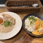 SENGDEE TERRACE - 週末ランチセット　えび卵カレー、カオマンガイ