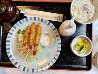 Gurume Ando Kohi Hakuraiya - 海老フライ和食セット