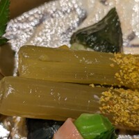 吉祥寺 鮨 天ぷら いわい - 蕗の煮物からすみまぶし・小茄子オランダ煮