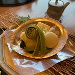 嵯峨沢館 - 鮑と春の恵み