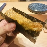 Sushi Hiroya - のどくろ天ぷらのシャリ巻き